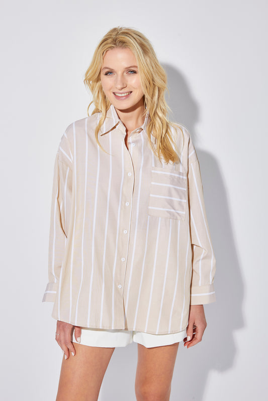 BEIGE STRIPED SHIRT