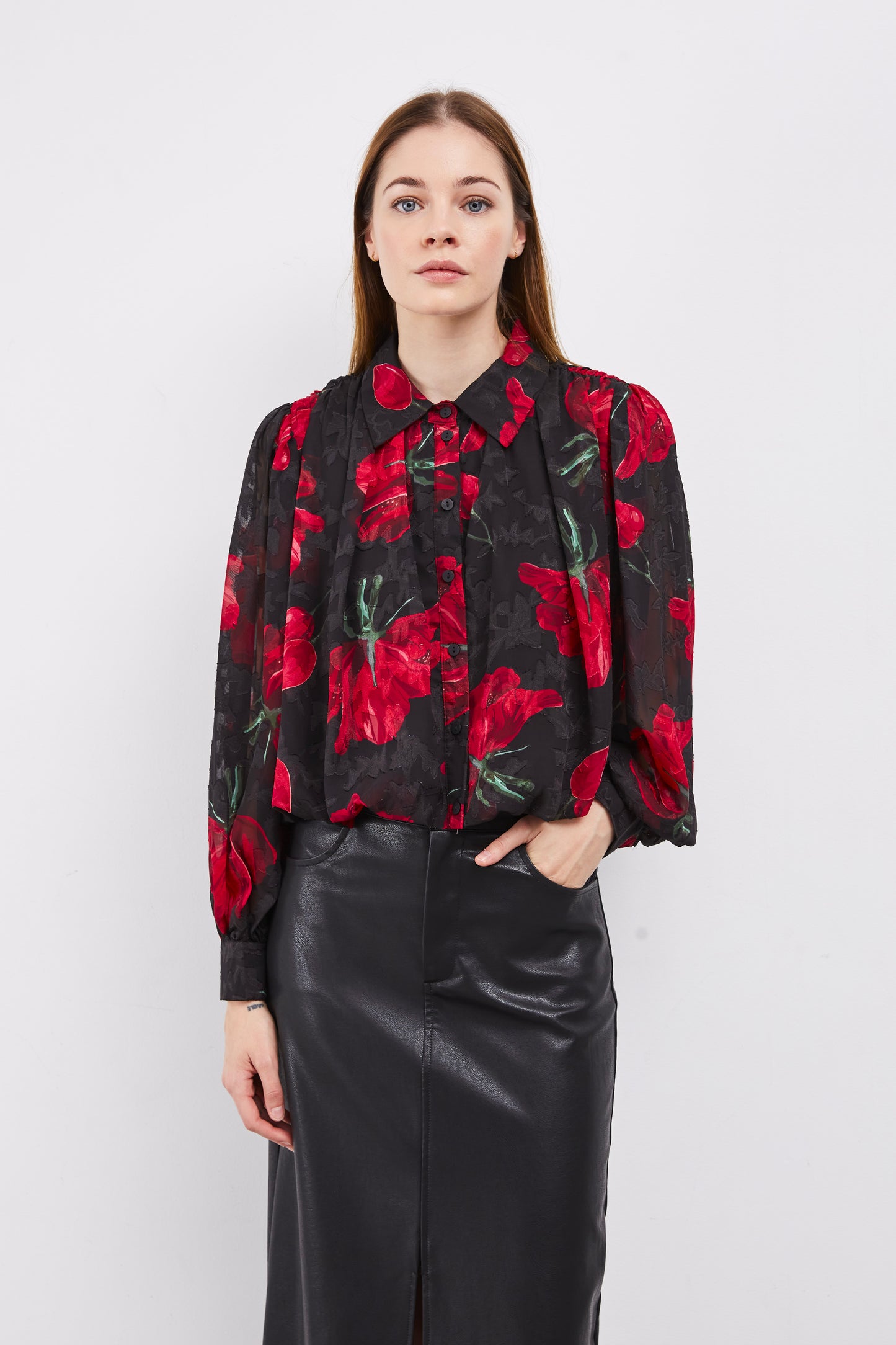 CHEMISE À ROSES