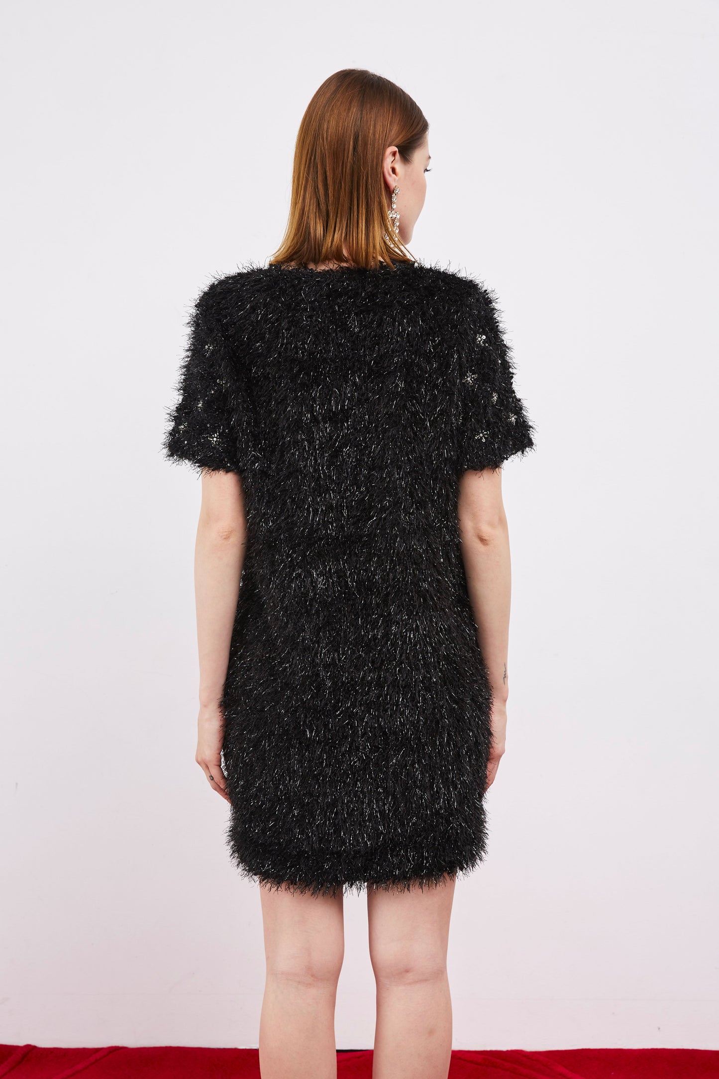 GLITTERED FUR DRESS