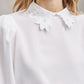 BLOUSE BLANCHE À COL PAILLETÉ