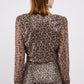 LONG SLEEVED LEOPARD SEQUIN TOP