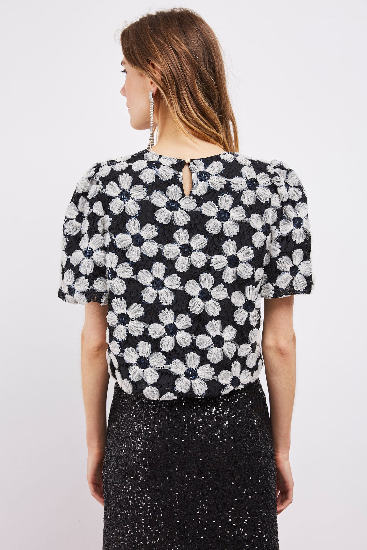 FLORAL SEQUIN TOP