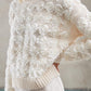 ECRU KNIT PULLOVER WITH FLOWERS