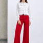 RED PLEATED PANTS