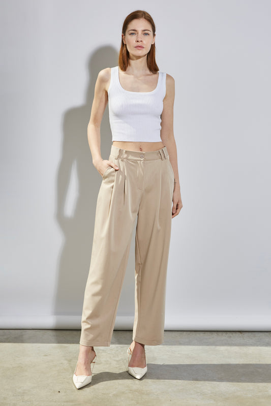 PANTALON À TAILLEUR BEIGE