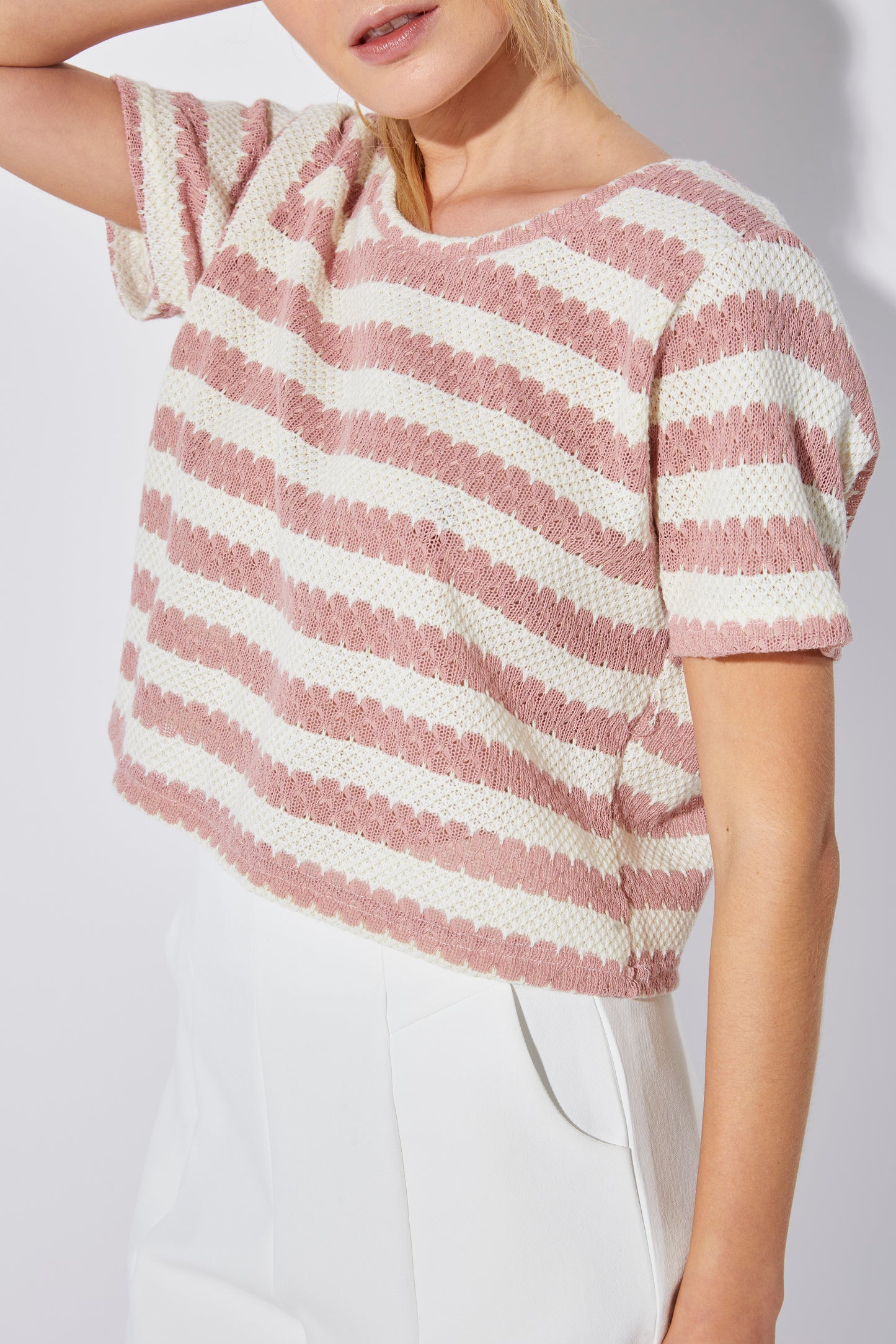 PINK STRIPED COTTON TOP