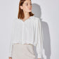 WHITE PLEATED BLOUSE