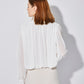 WHITE PLEATED BLOUSE