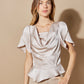 DRAPED SATIN BLOUSE