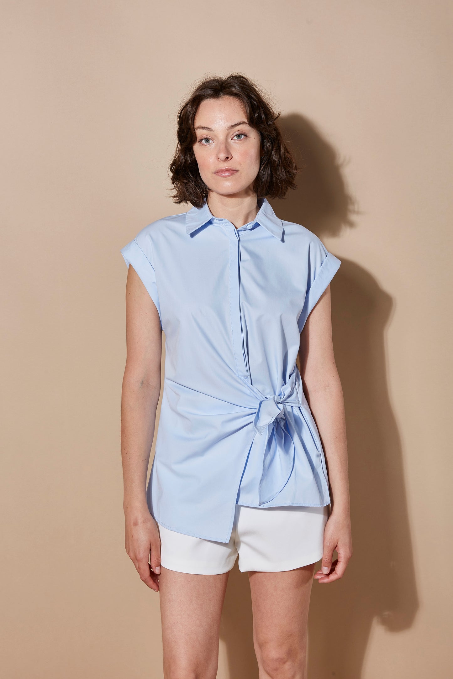 LIGHT BLUE VISCOSE BLOUSE