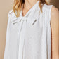 WHITE SEQUINS BLOUSE WITH CLASSIC COLLAR