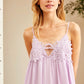 LONG LILAC DRESS WITH LACE