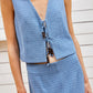 BLUE SLEEVELESS BLAZER